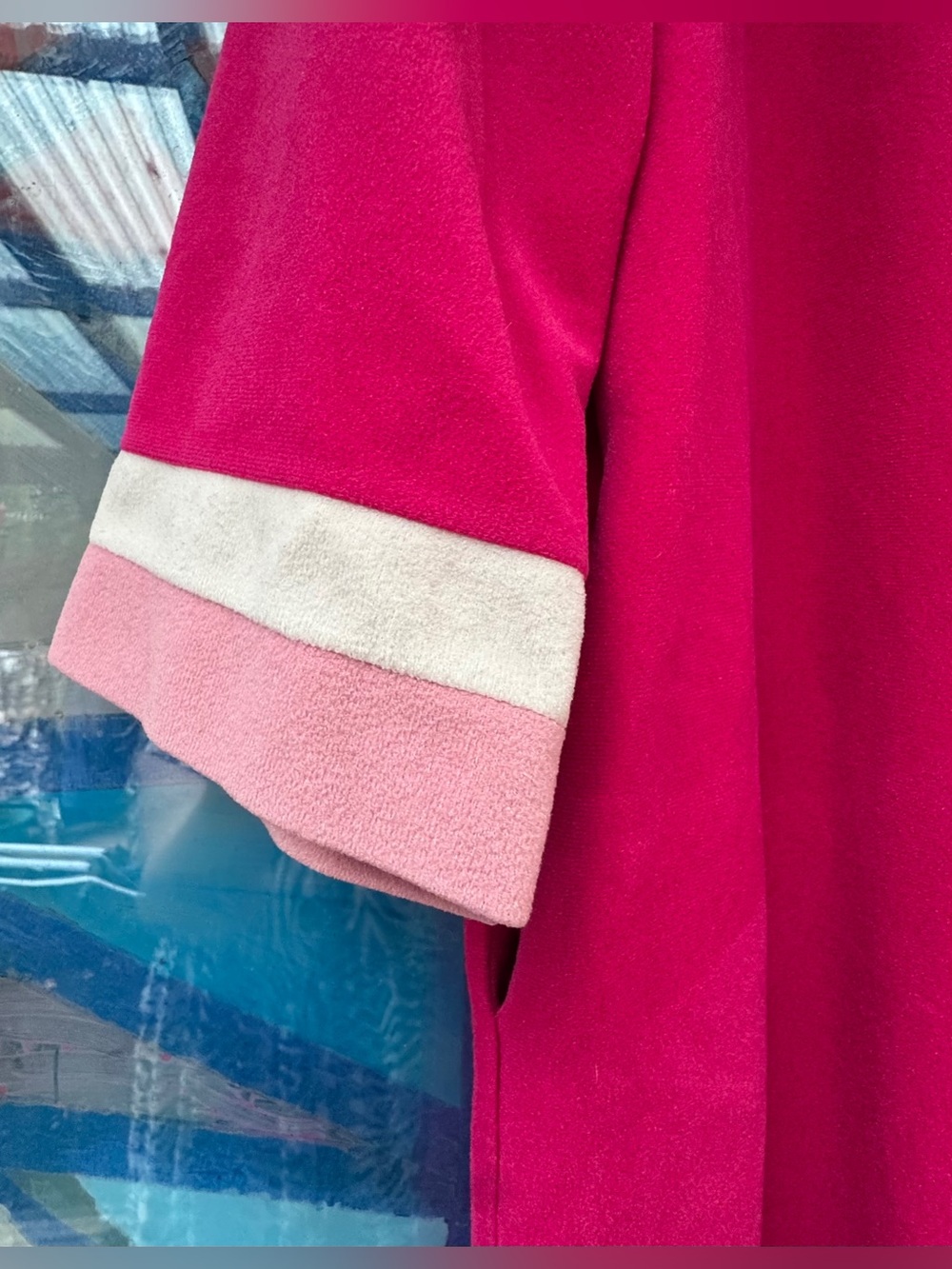 Vintage Vanity Fair Women's Fuchsia, Pink & Cream House Coat Size 18 XXL - Picture 10 of 11